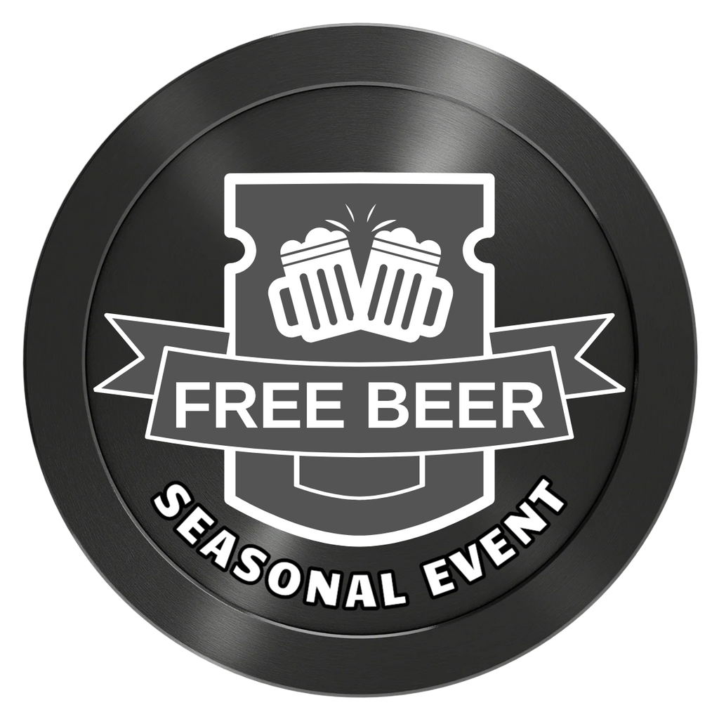 Craft Beer #001 Aluminum Poker Chips - Black - Front