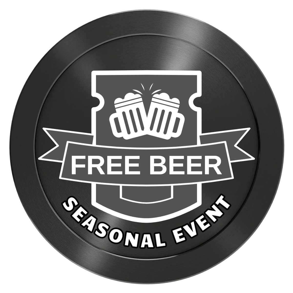 Craft Beer #001 Aluminum Poker Chips - Black - Front