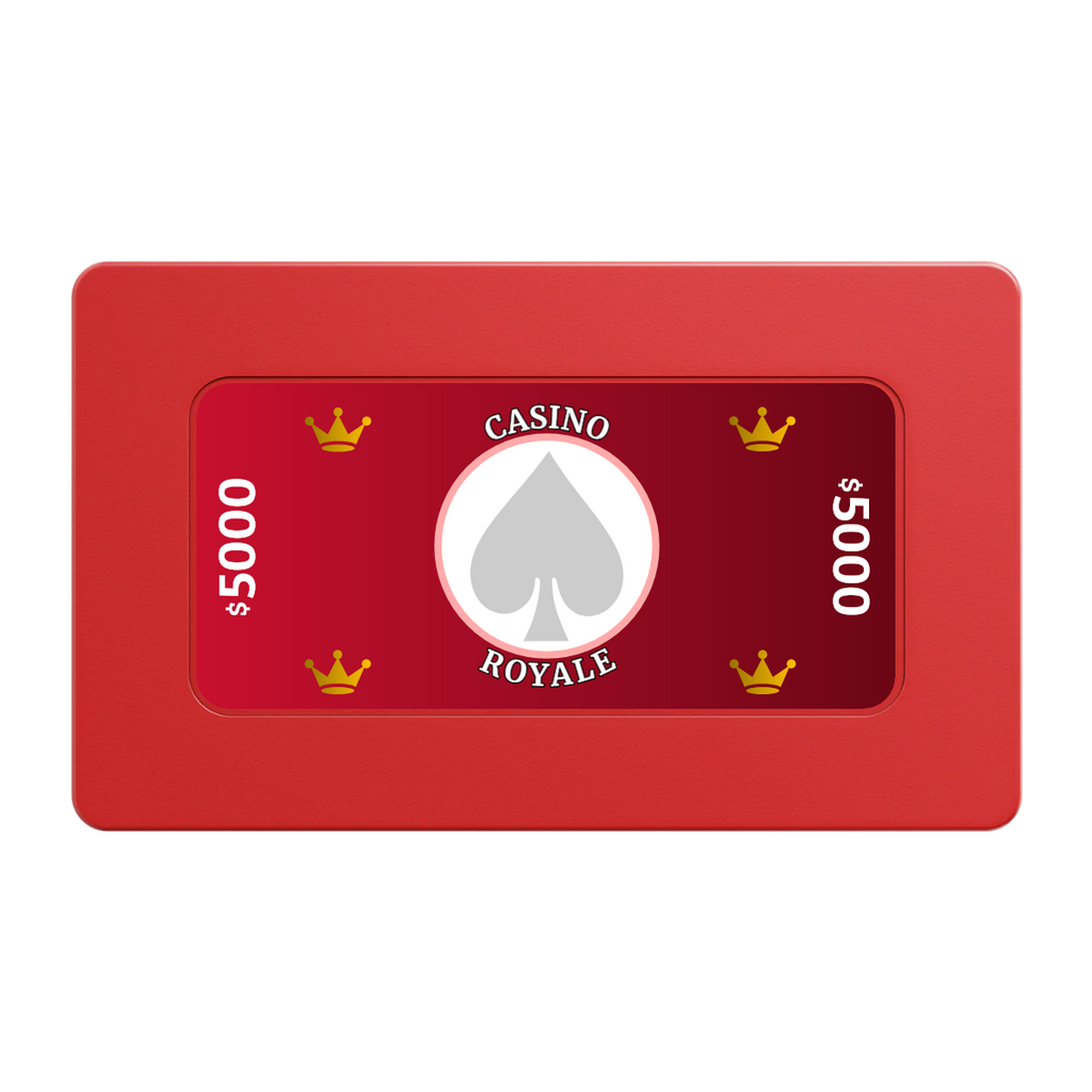 Casino Royale Rectangular Poker Chip Plaques - Red - Back