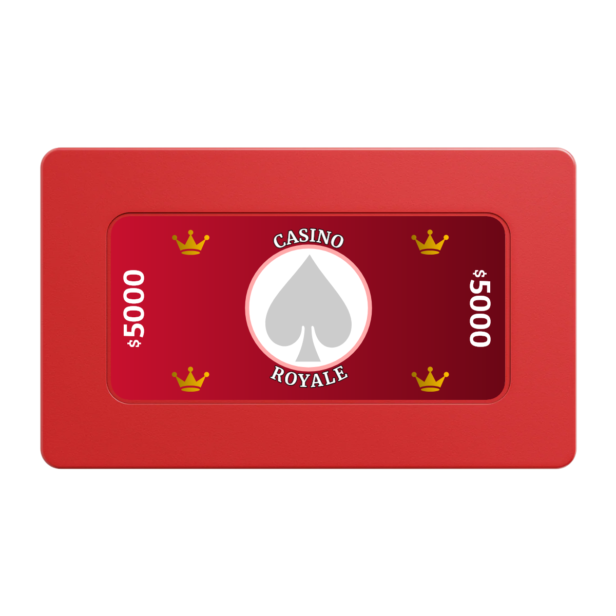 Casino Royale Rectangular Poker Chip Plaques - Red - Back