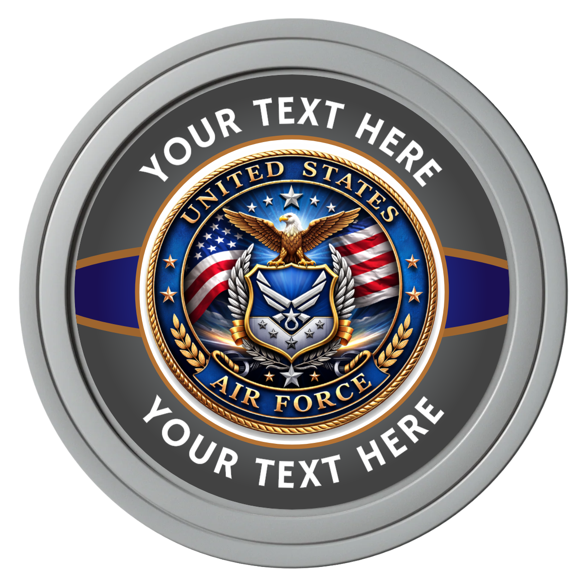 Air Force Composite Poker Chips - Gray / Solid - Front