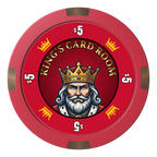 Kings Composite & Metal Hybrid Poker Chips - Red - Back