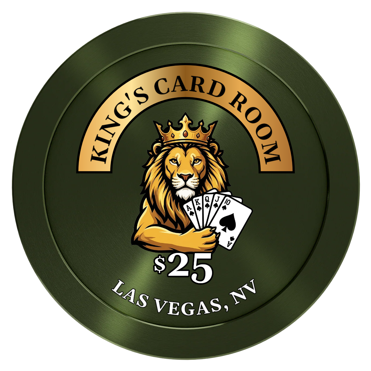 King's Card Room Aluminum Poker Chips - Green - Back