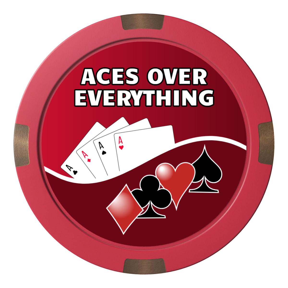 Erik's Casino Composite & Metal Hybrid Poker Card Protectors - Red - Front