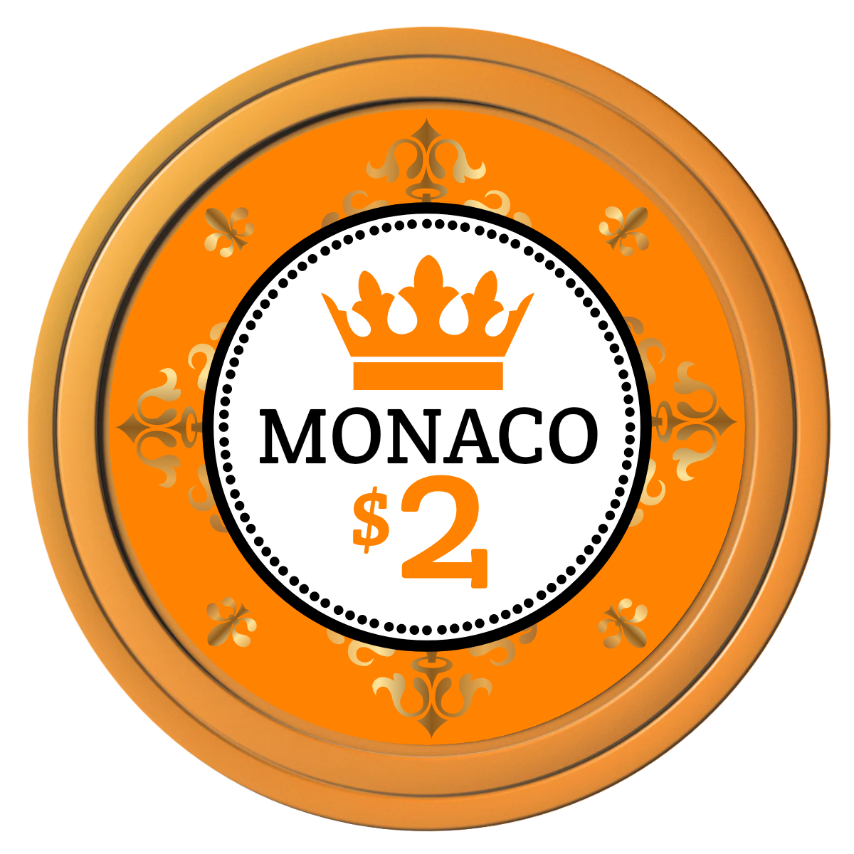 Monaco #001 Composite Poker Chips - Orange / Solid - Front