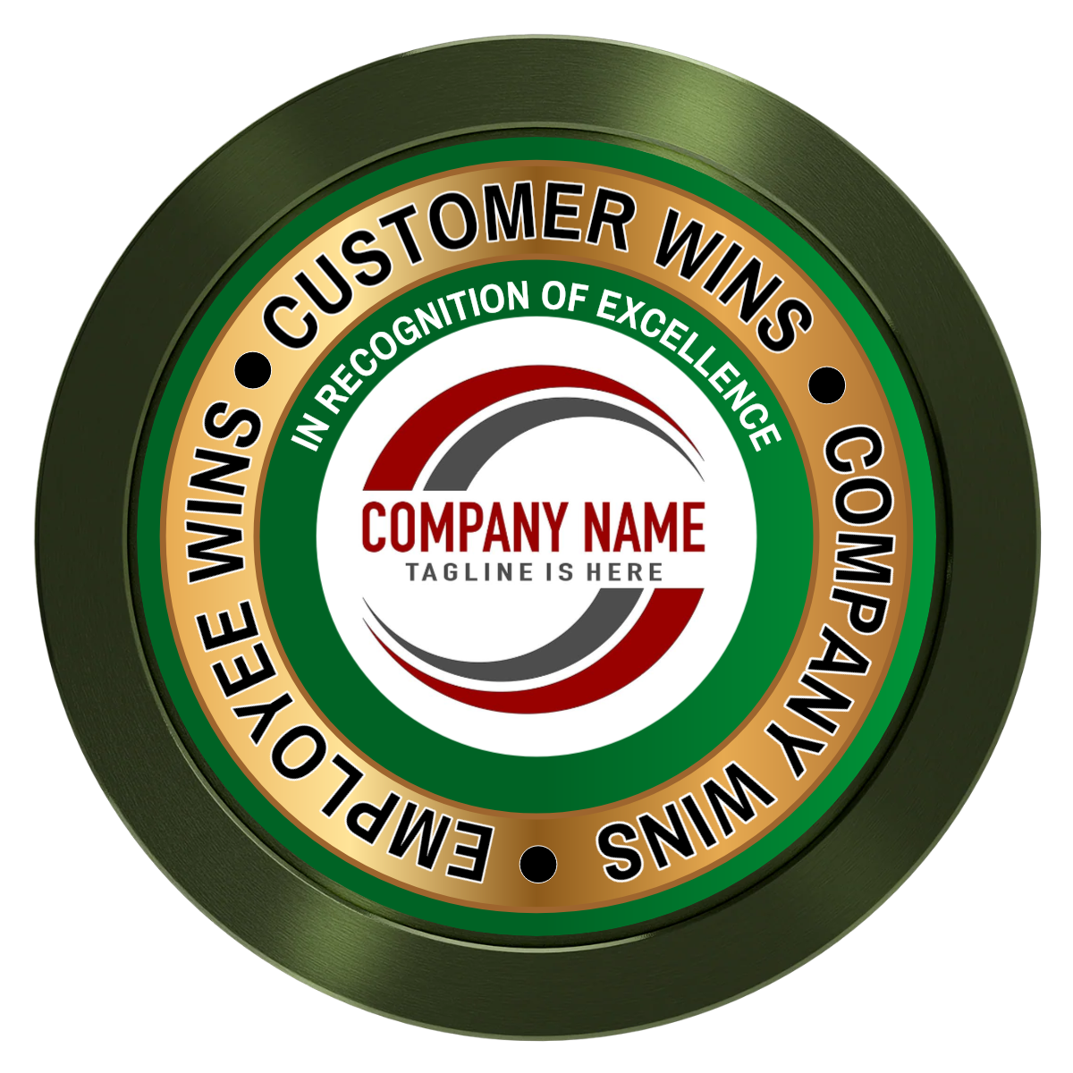 Gold Standard Aluminum Poker Chips - Green - Front