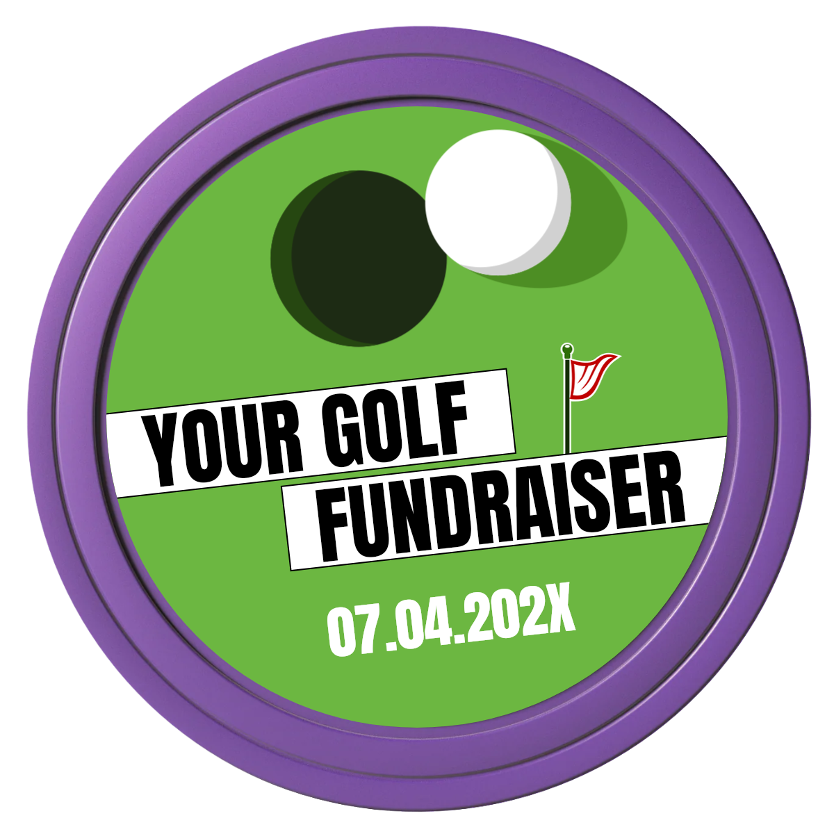 Putting Around Tournament Composite Poker Chips - Purple / Solid - Front