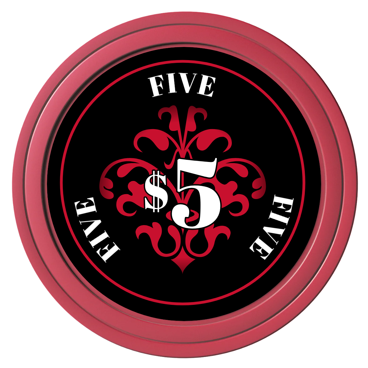 Gothic Revival Composite Poker Chips - Red / Solid - Front