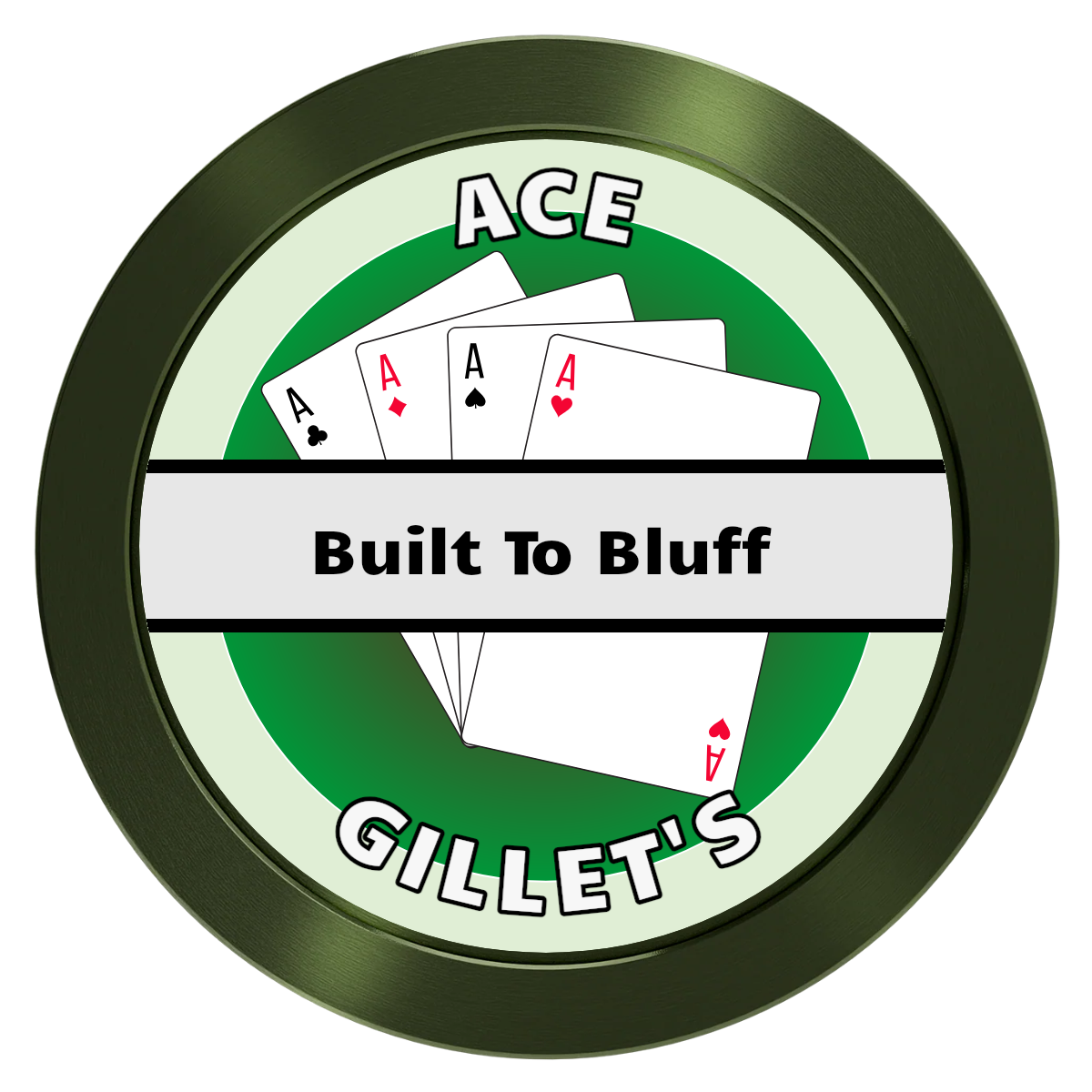Ace Gillet's Aluminum Poker Card Guards - Green - Front