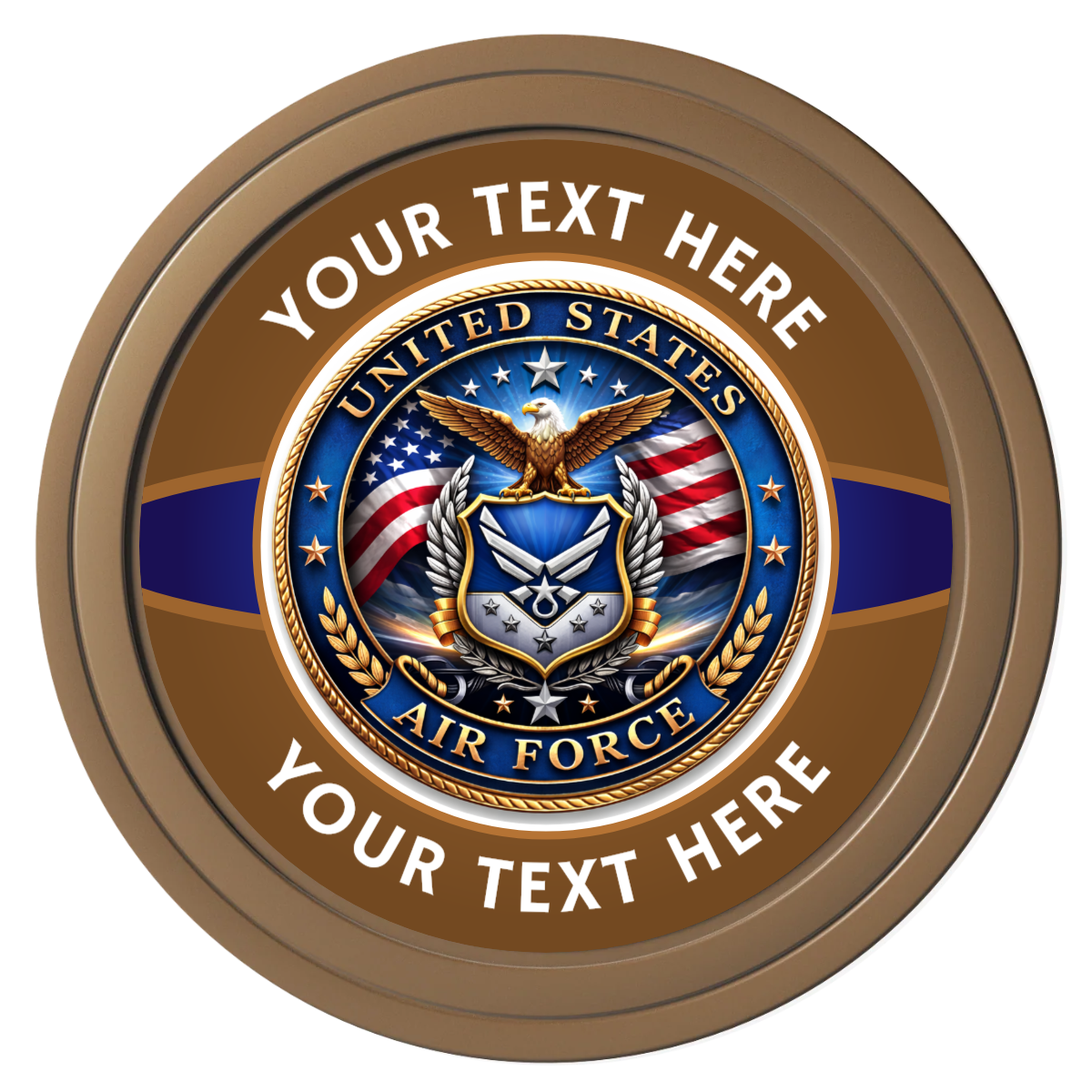 Air Force Composite Poker Chips - Brown / Solid - Front