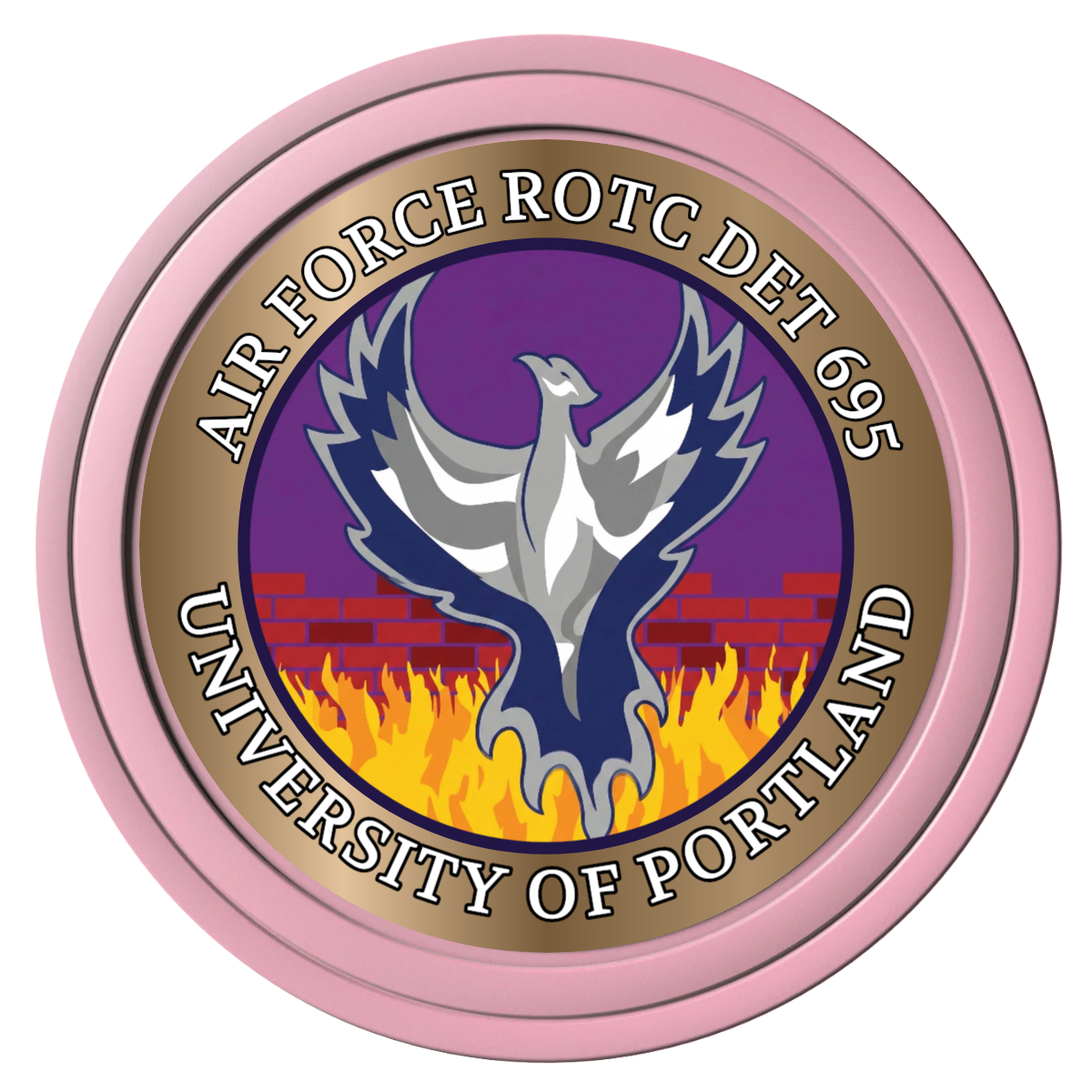 Air Force ROTC Det 695 Composite Poker Chips - Pink / Solid - Front
