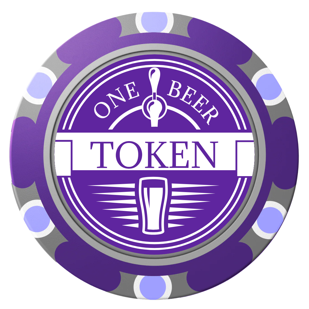 Tap Out Clay Poker Chips - Purple / Monte Carlo / 40mm - Front