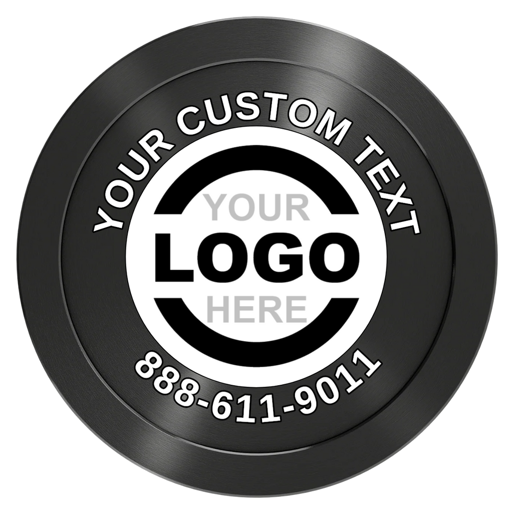 Branded Logo Aluminum Poker Chips - Black - Back
