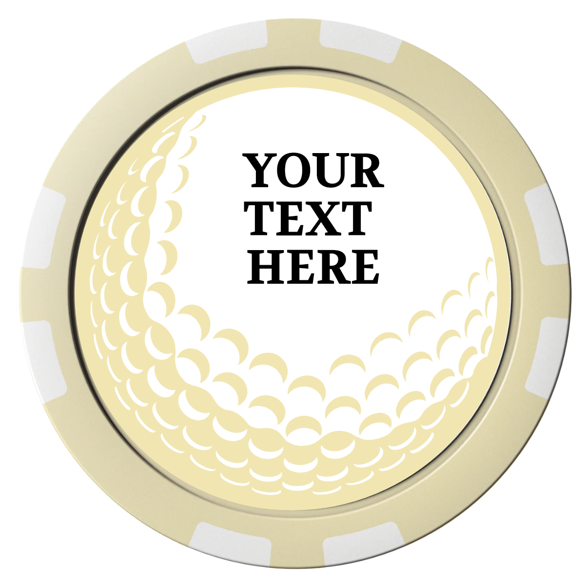 Hole In One Composite Poker Chips - Ivory / 8 Stripe - Front