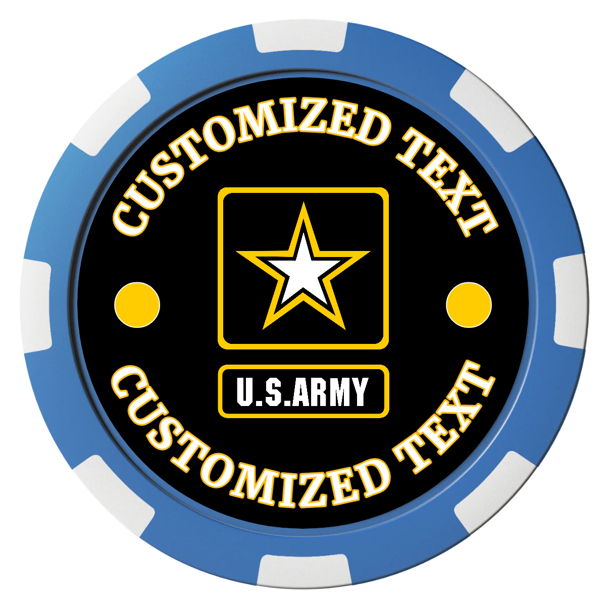 Army Strong Magnetic Composite Poker Chips - Blue / 8 Spot - Front
