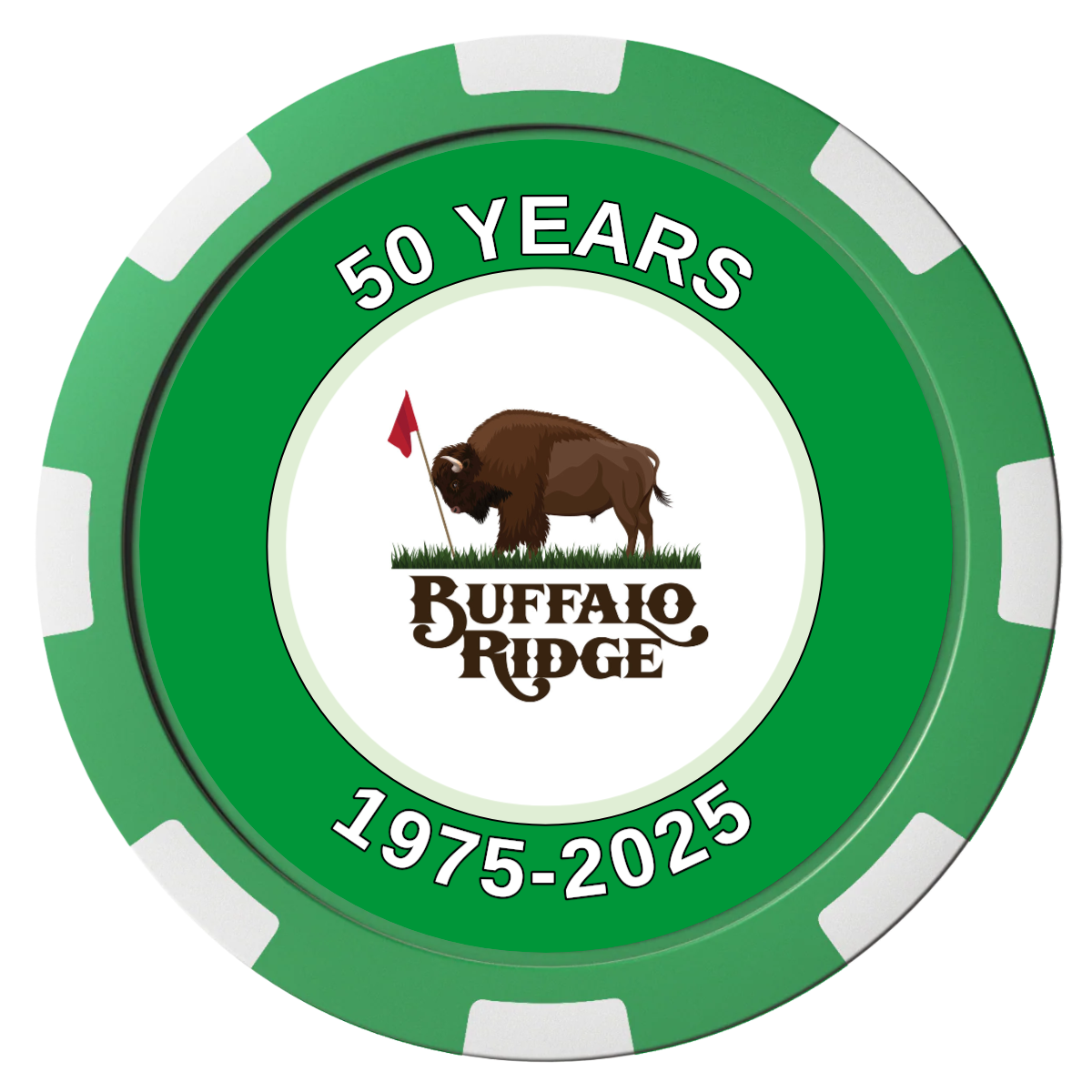 Branded Golf Pro Shop Magnetic Composite Poker Chips - Green / 8 Spot - Back