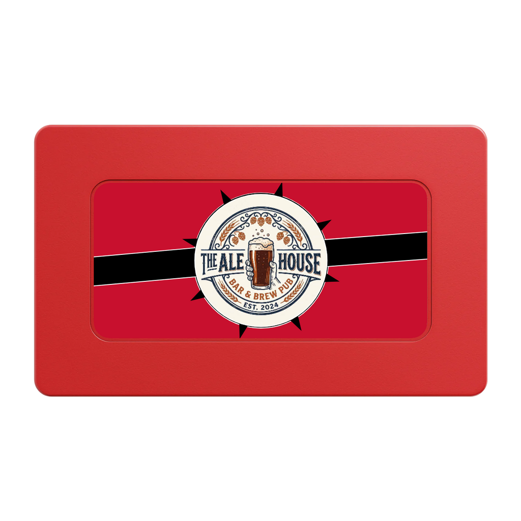 Free Beer Drink Rectangular Poker Chip Plaques - Red - Back