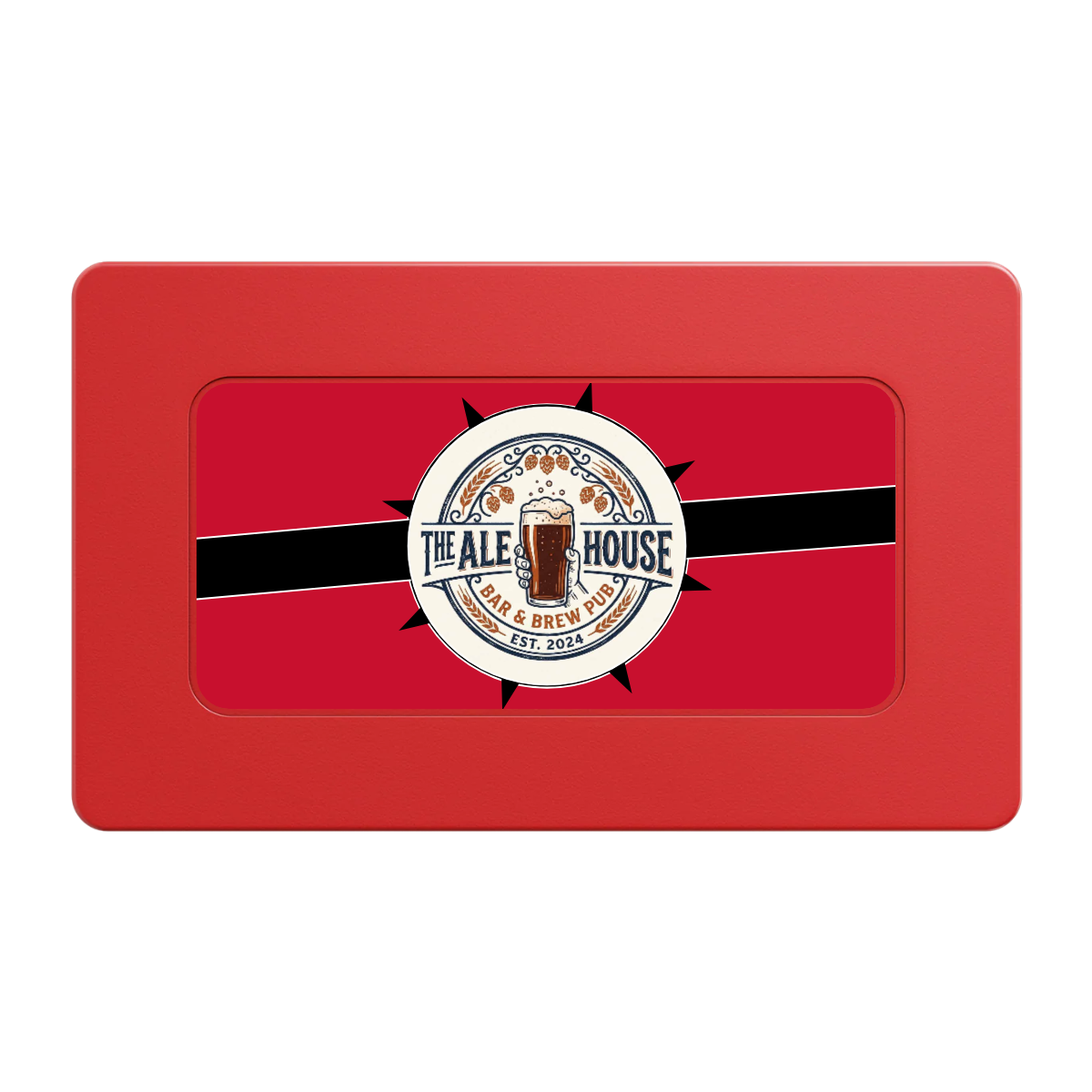 Free Beer Drink Rectangular Poker Chip Plaques - Red - Back