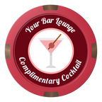 Fancy Drink Composite & Metal Hybrid Poker Chips - Red - Front