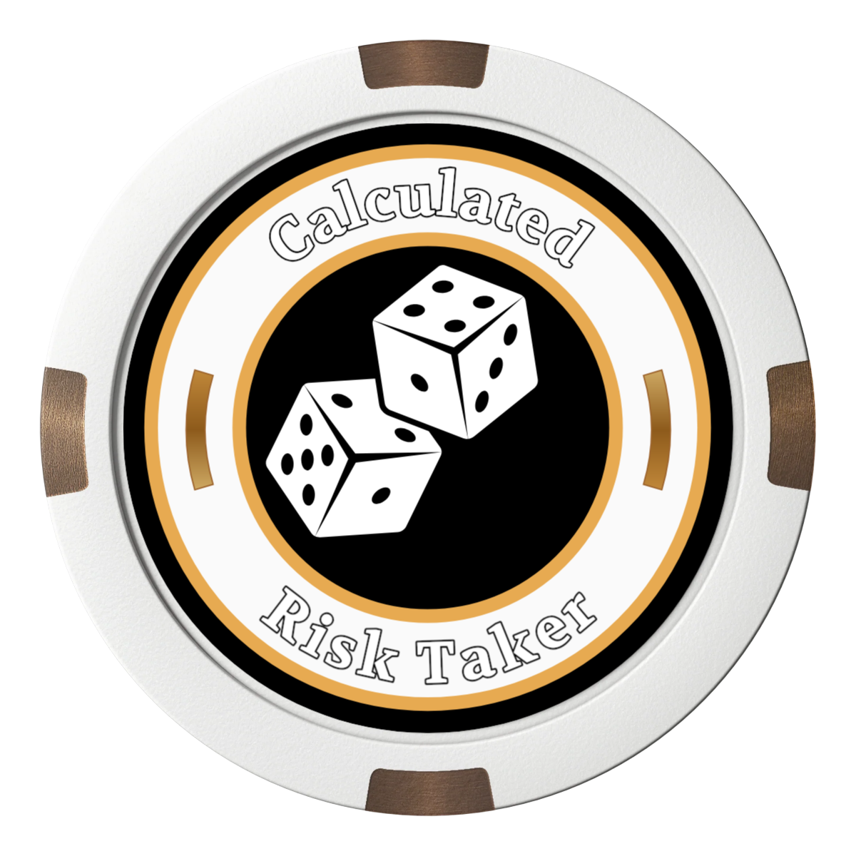 Dave's Lucky Casino Composite & Metal Hybrid Poker Card Protectors - White - Back