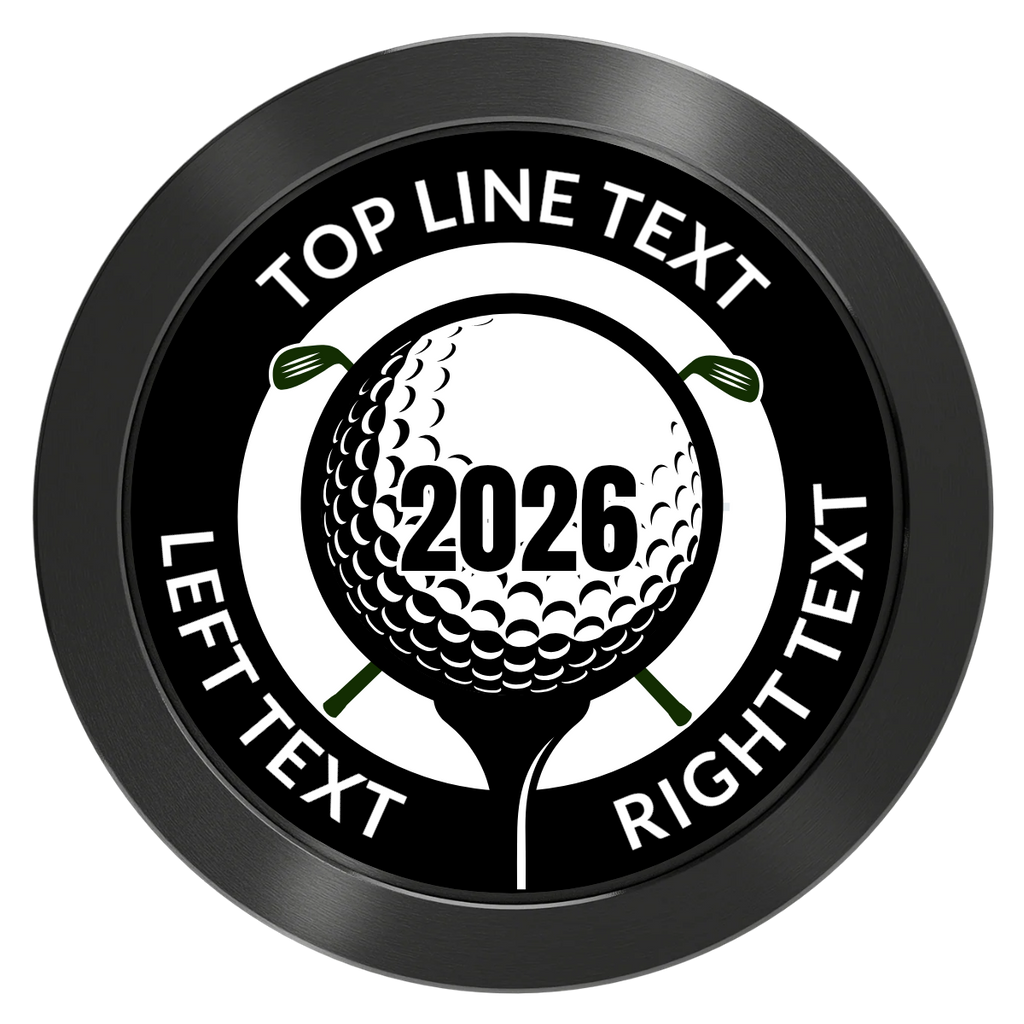 Tee it up Aluminum Poker Chips - Black - Front