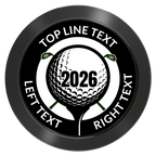 Tee it up Aluminum Poker Chips - Black - Front