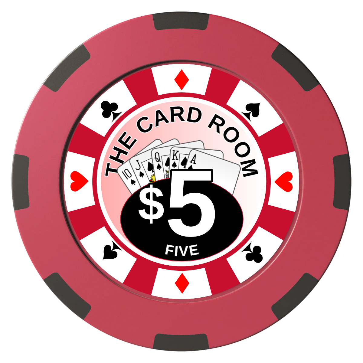 A Suitable Design Clay Poker Chips - Red / 8 Spot (2 Tone) / 40mm - Front