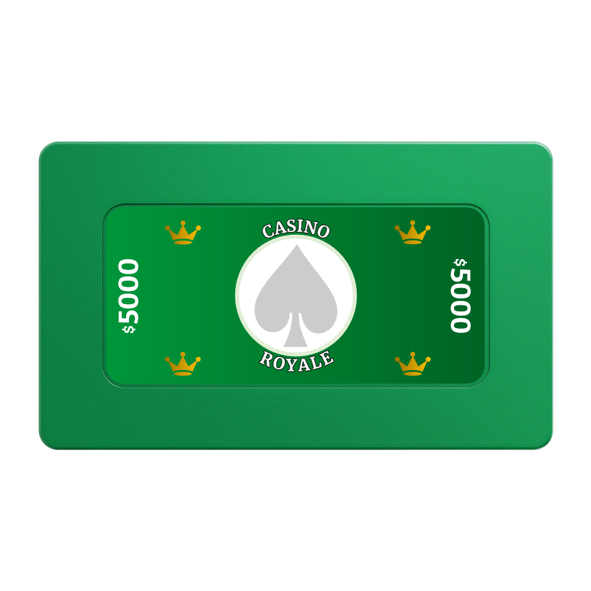 Casino Royale Rectangular Poker Chip Plaques - Green - Back