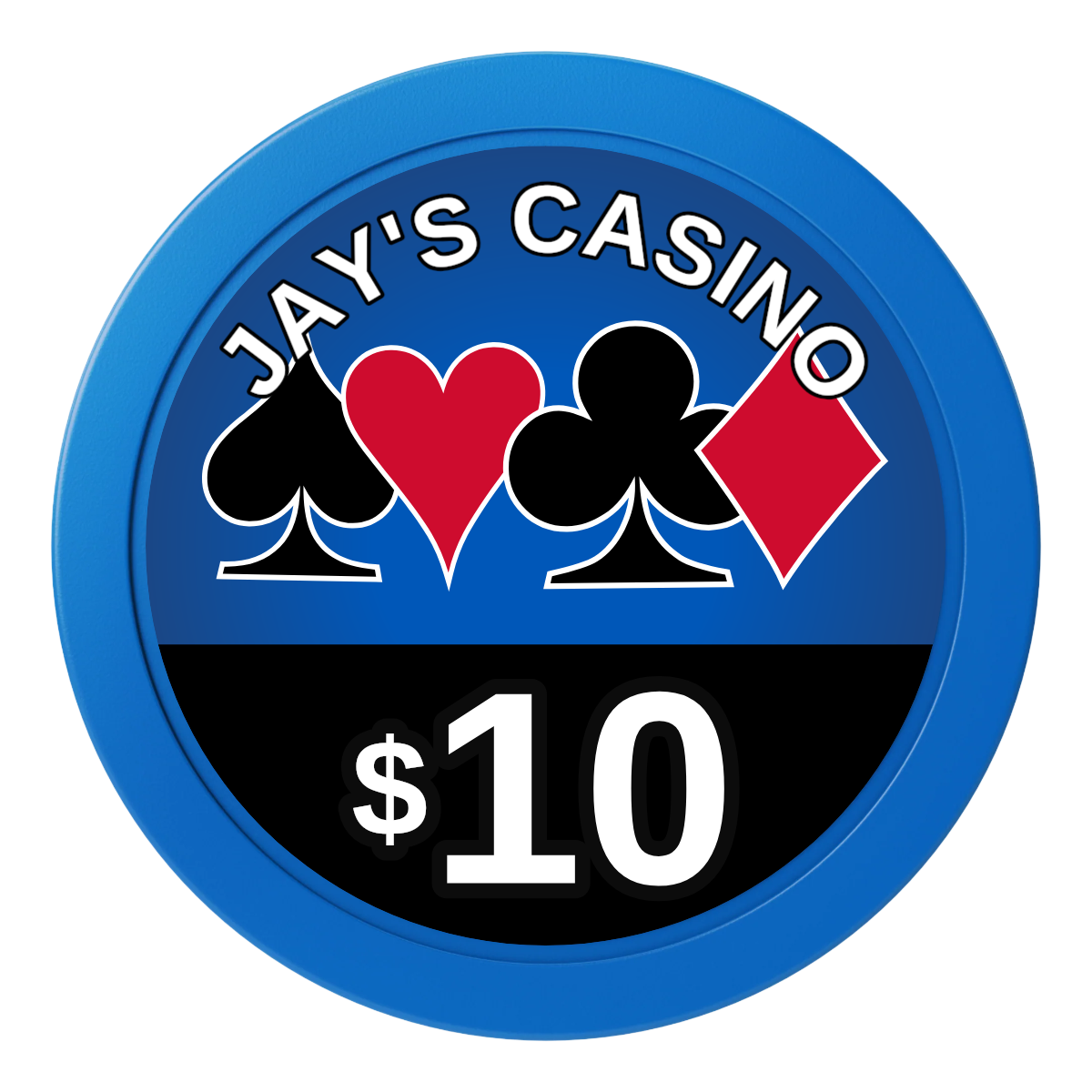 Jay's Casino 2" Oversized Poker Chips - Blue - Front
