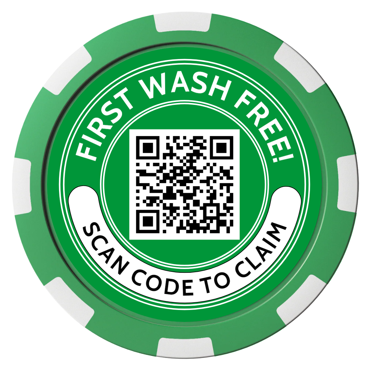 Car Wash Promotion Magnetic Composite Poker Chips - Green / 8 Spot - Back
