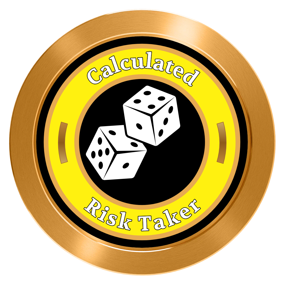 Dave's Lucky Casino Aluminum Poker Card Guards - Gold - Front