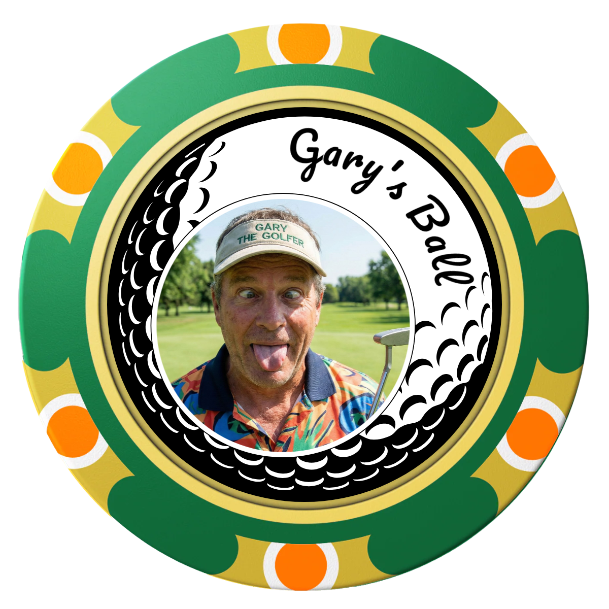 Gary's Ball Clay Poker Chips - Green / Monte Carlo / 40mm - Front
