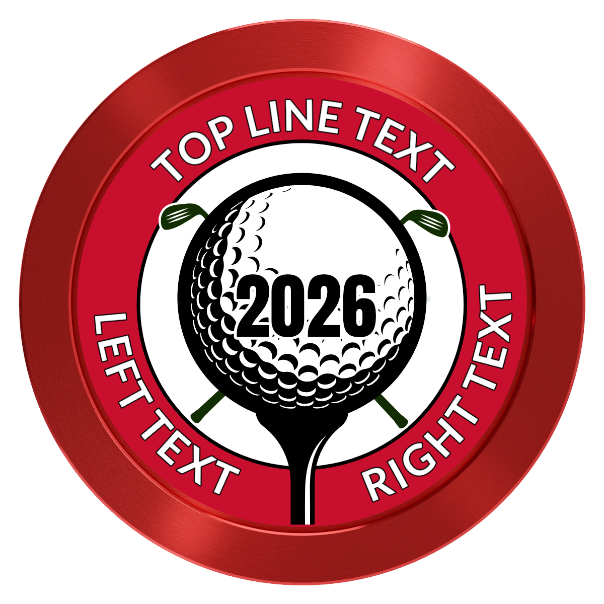 Tee it up Aluminum Poker Chips - Red - Back