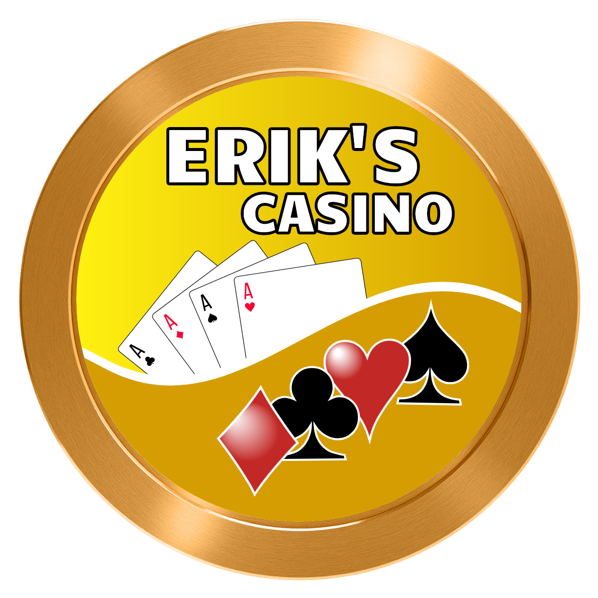 Erik's Casino Aluminum Poker Chips - Gold - Back