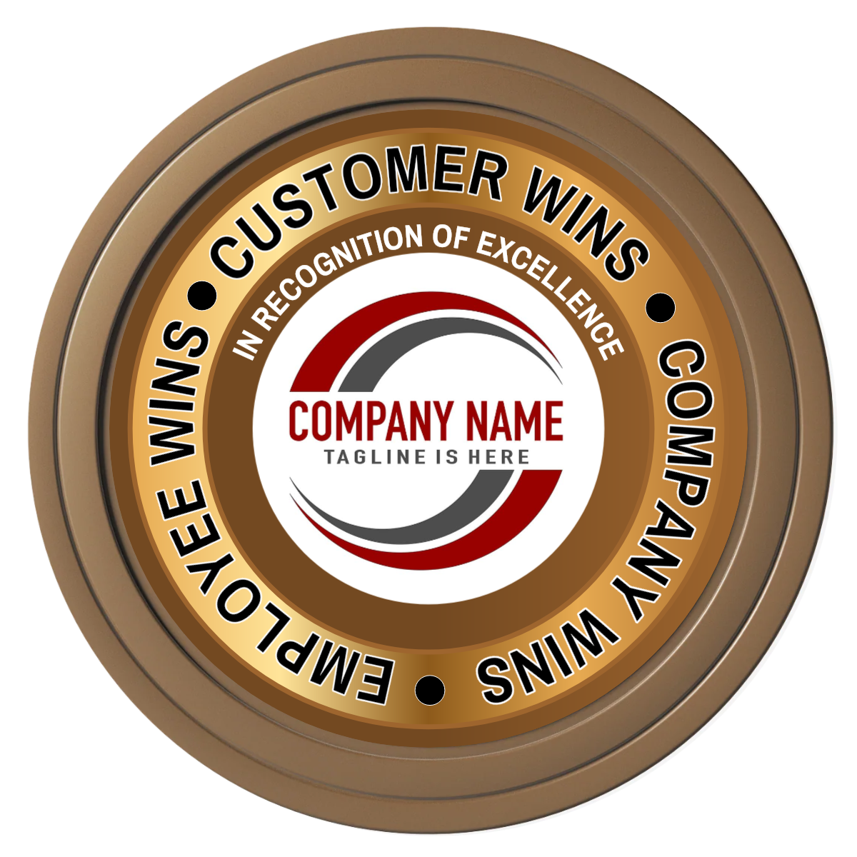 Gold Standard Composite Poker Chips - Brown / Solid - Front