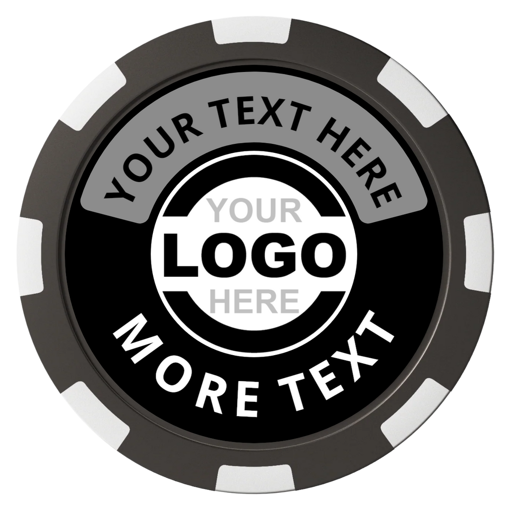 Two Tone Logo Composite Poker Chips - Black / 8 Spot - Back