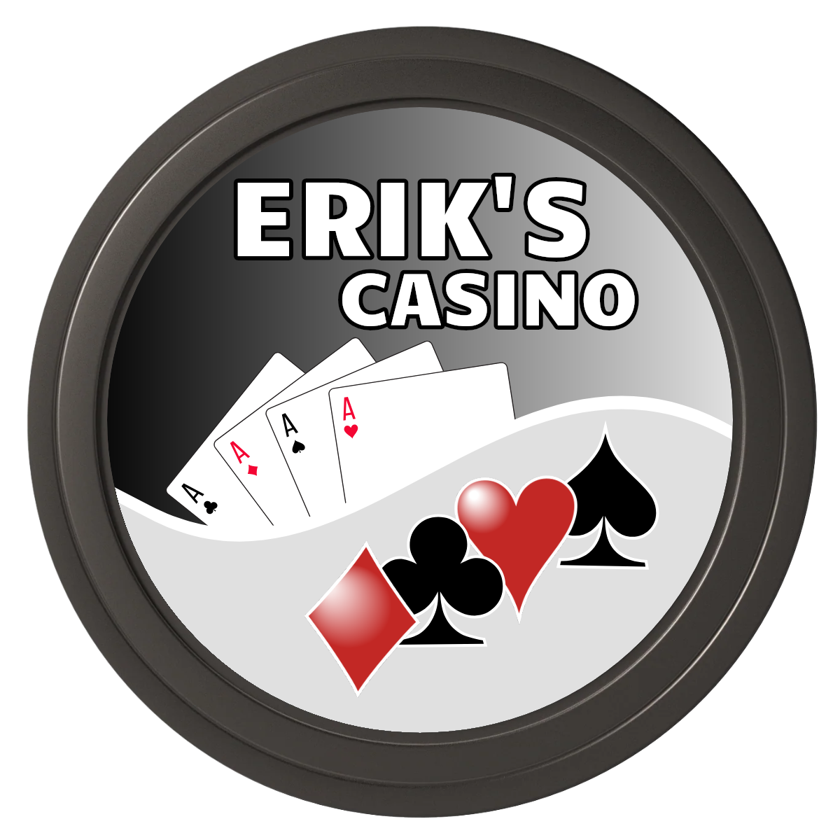 Erik's Casino Composite Poker Chips - Black / Solid - Front