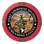 Army Airborne Composite & Metal Hybrid Poker Chips - Red - Front