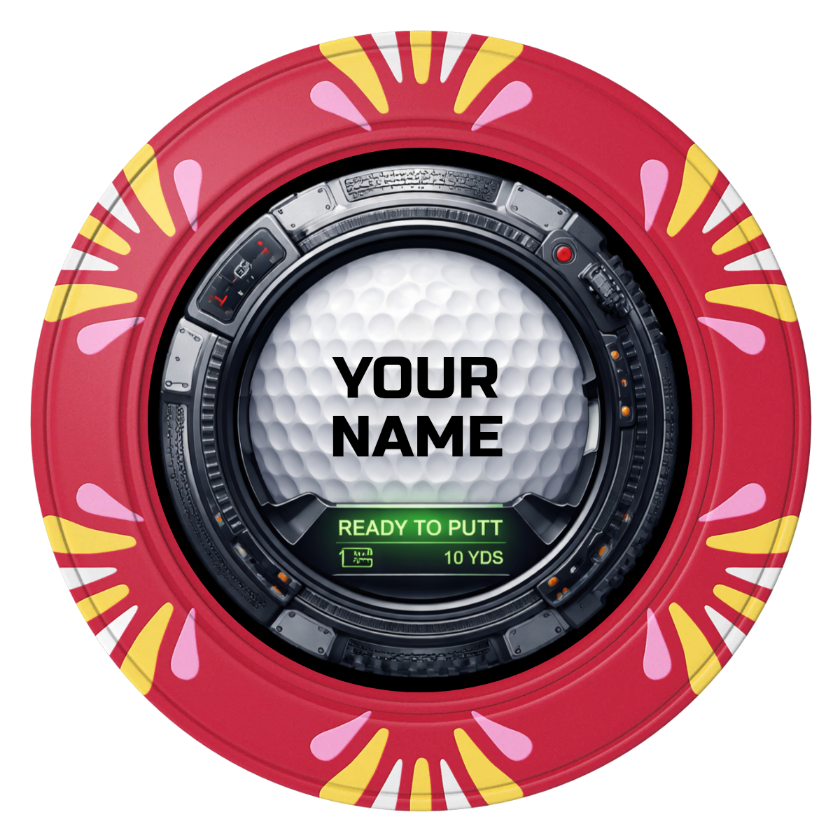 Auto Marked IV Clay Poker Chips - Red / Macau / 40mm - Front