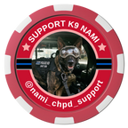 Police Department K9 #02 Magnetic Composite Poker Chips - Black / 8 Spot - Front