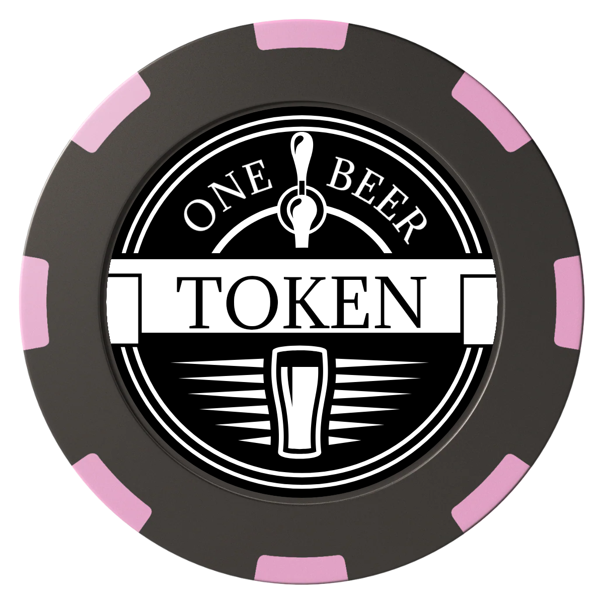 Tap Out Clay Poker Chips - Black / 8 Spot (2 Tone) / 40mm - Front