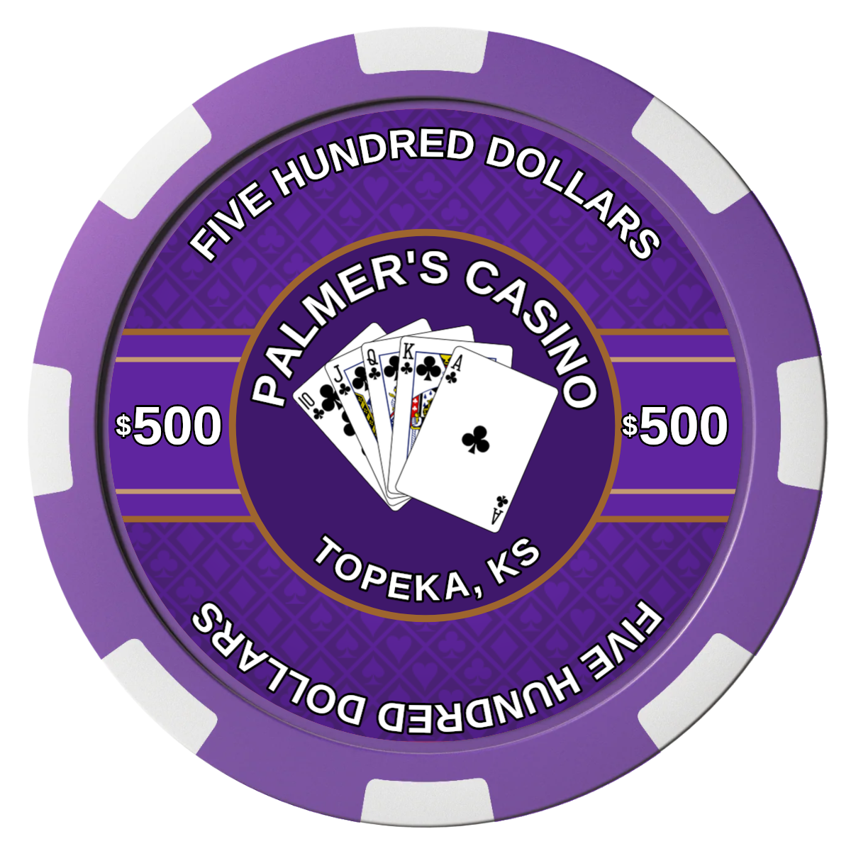 Palmer's Casino Composite Poker Chips - Purple / 8 Spot - Front