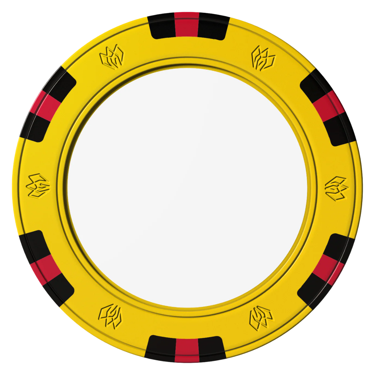 Create Your Own Clay Poker Chips - Yellow / 6 Spot Gem / 40mm - Front