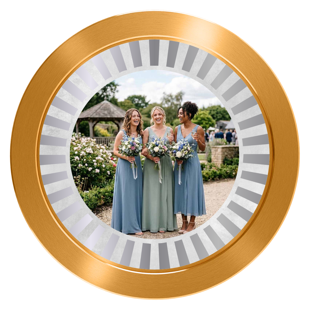 Be My Bridesmaid Simple Aluminum Poker Chips - Gold - Back