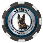 K-9 Trent Magnetic Composite Poker Chips - Black / 8 Spot - Front