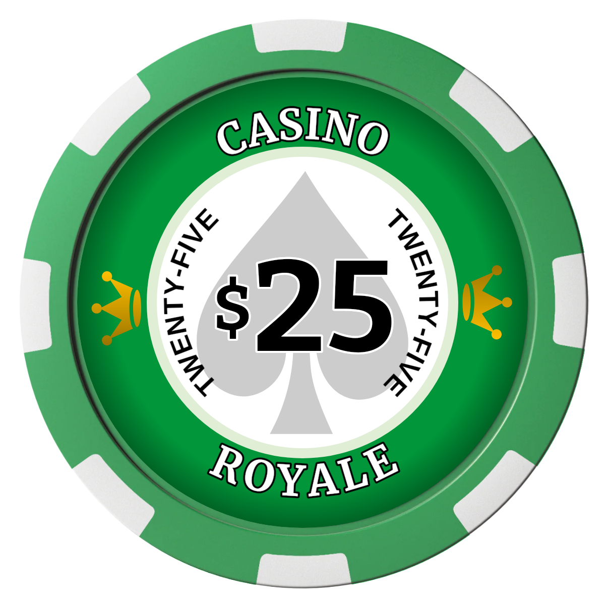 Casino Royale Magnetic Composite Poker Chips - Green / 8 Spot - Back