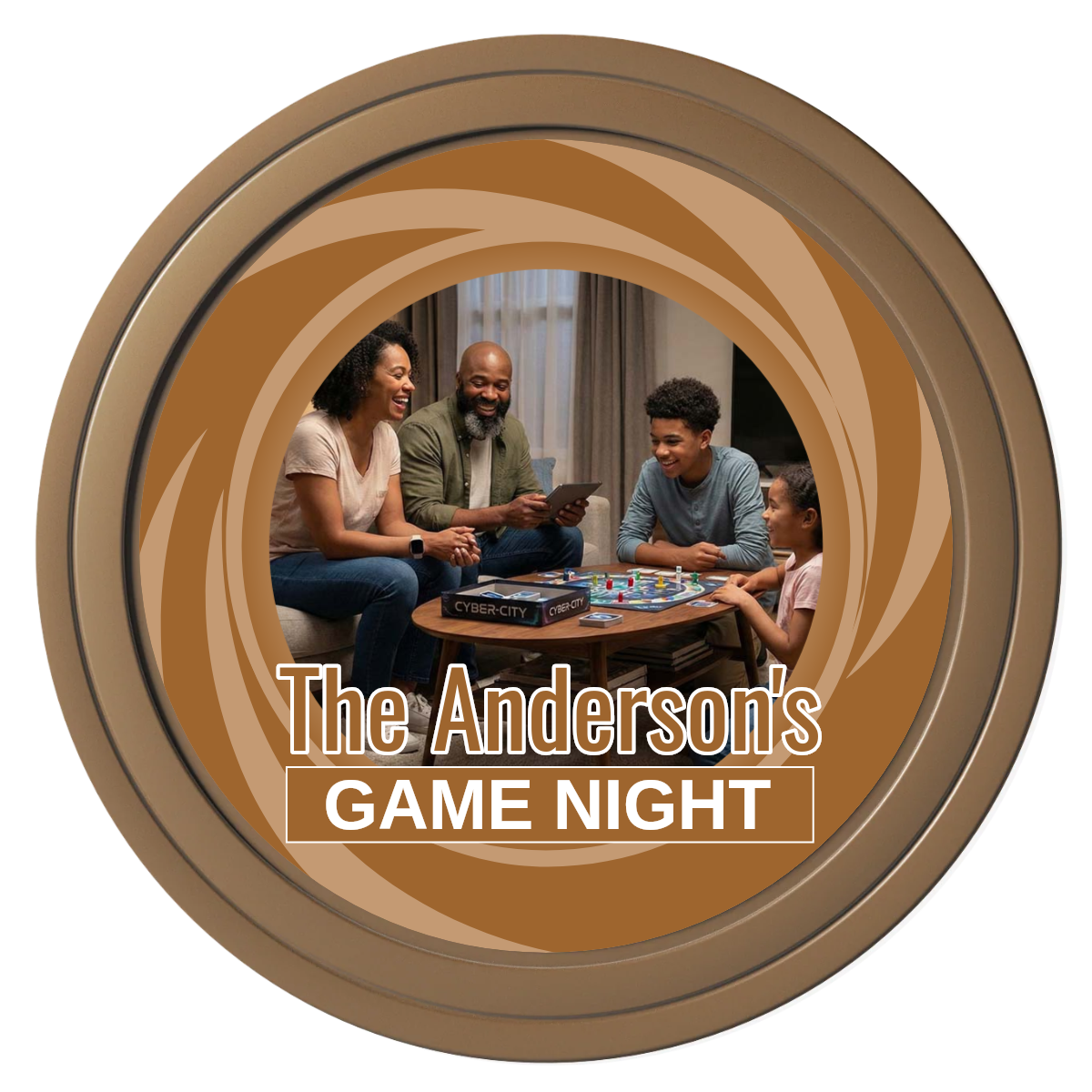 Anderson's Game Night Composite Poker Chips - Brown / Solid - Front