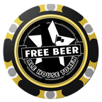 Free Beer Drink Clay Poker Chips - Black / Monte Carlo / 40mm - Front