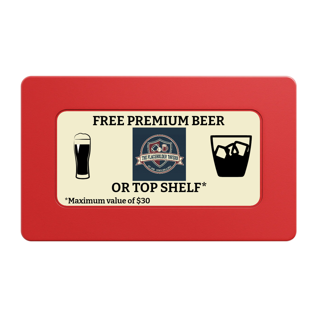 Beer Shop Rectangular Poker Chip Plaques - Red - Back
