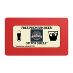 Beer Shop Rectangular Poker Chip Plaques - Red - Back